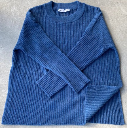 Erle genser, petrolblå, 100% merinoull