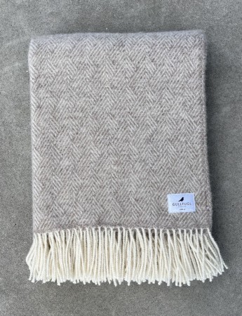 Eng pledd, 100% ull, beige