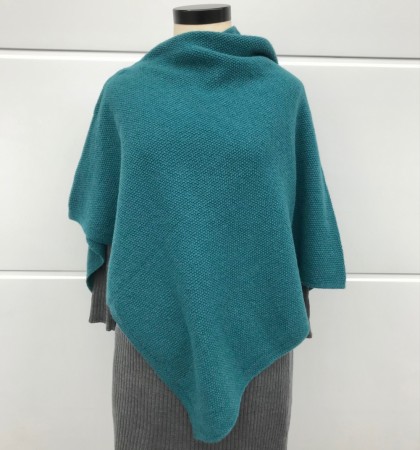 Ro poncho, 100% lamull, petrol