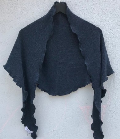 Mari sjal, nattblå, 100% merinoull